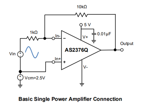 Application Circuit Diagram - Diodes Incorporated AS2376Q AEC-Q100 Precision Operational Amplifiers